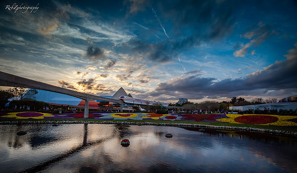 Epcot Monorail Sunset